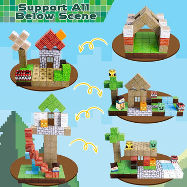 Popular Magnetic Building Blocks Mine World Set Toys STEM Montessori Stacking Cubes Construction Set Great Gift