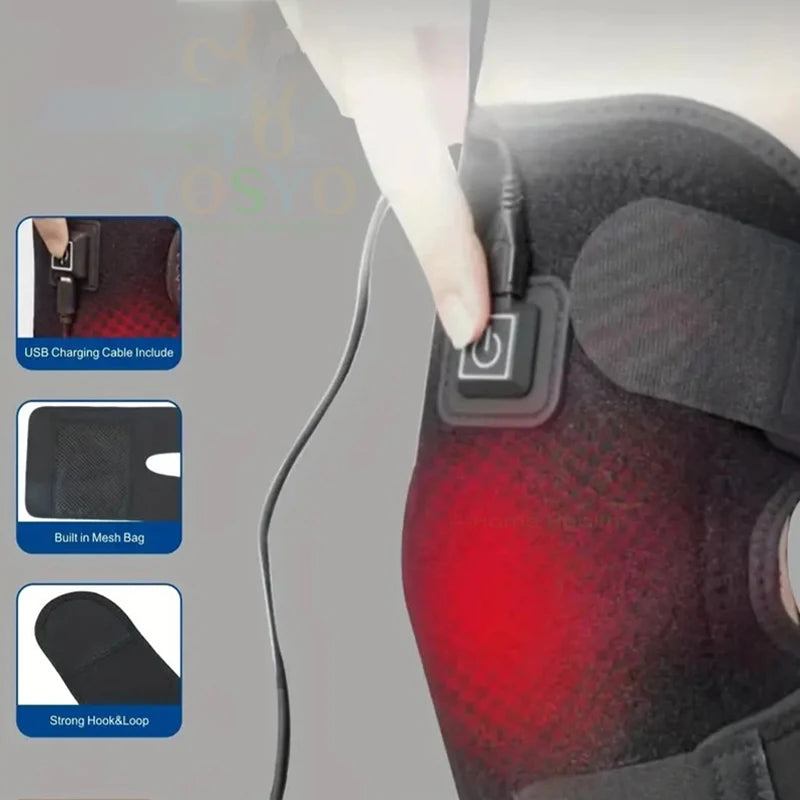 Electric Heating Knee Pad Protection Joint Care Device with One Click Adjustment Three Temperature Levels