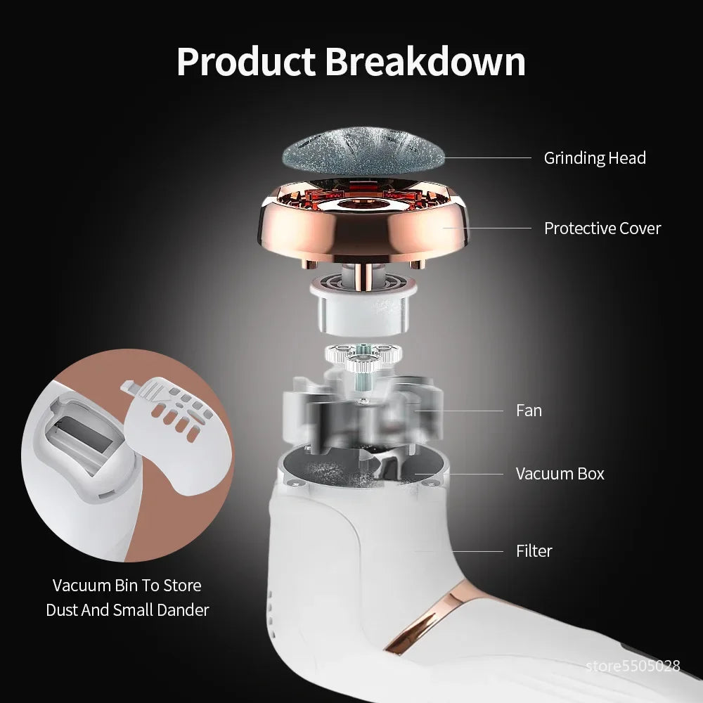 Rechargeable Electric Foot File Pedicure Machine Callus Remover Heal Cracked Feet Dead Skin Scrubber Grinder Tools