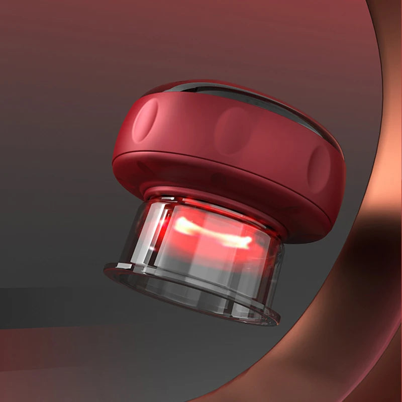 Electric Vacuum Cupping Body Scraping Massage Stimulator Smart Heating Suction Cup Device for Back, Neck and Arms