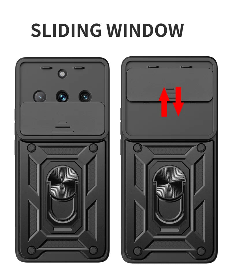 Durable Shockproof Phone Case for Realme 11 Pro Plus 5G Camera Protection Magnetic Ring Holder Back Cover