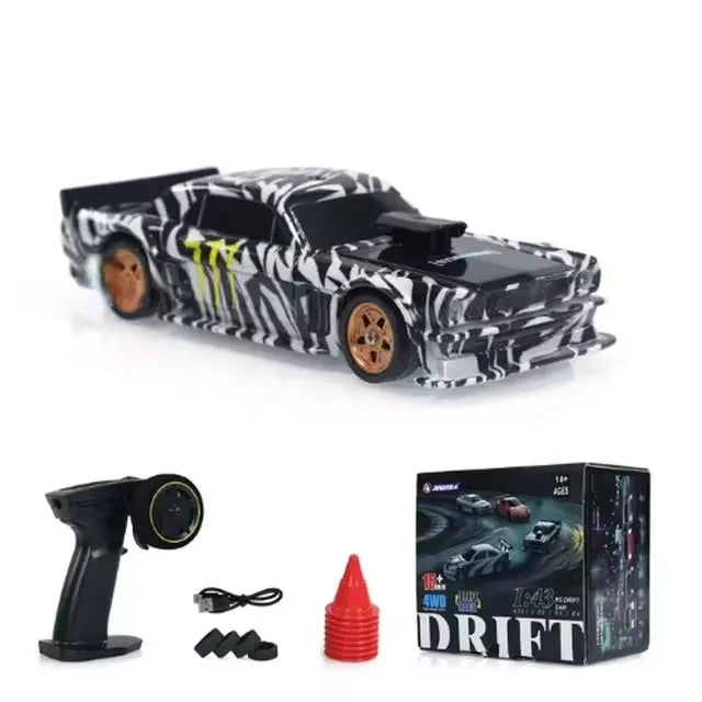 High Speed Mini Drift RC 4WD Remote Control Car Four Wheel Drive 2.4G Radio Controlled 1/43 Scale Porsche BMW Nissan GTR Mustang Racing Model  Boy Toy Gift