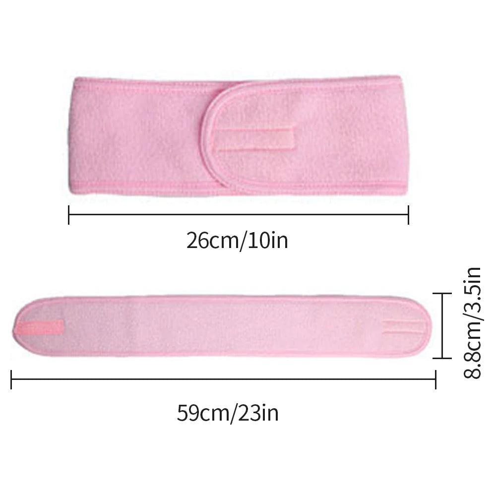 Adjustable Extension Headband for Eyelashes Makeup Spa Sports Face Washing Bath Facials Hook and Loop Adjustment