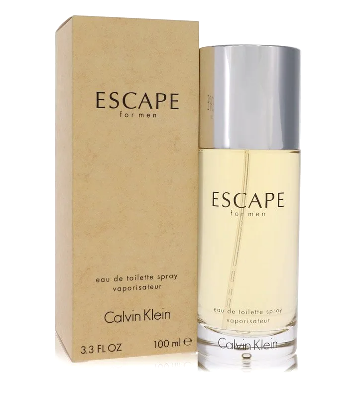 Calvin Klein Escape Eau De Toilette for Men 3.3 oz / 100ml - Premium Citrus Fruity Woody Fragrance