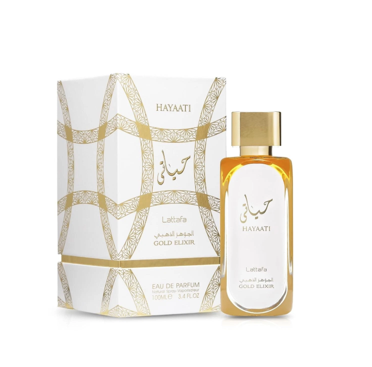 Lattafa Hayaati Gold Elixir Eau de Parfum 3.4 Fl Oz / 100ml - Premium Citrus Woody Unisex Fragrance