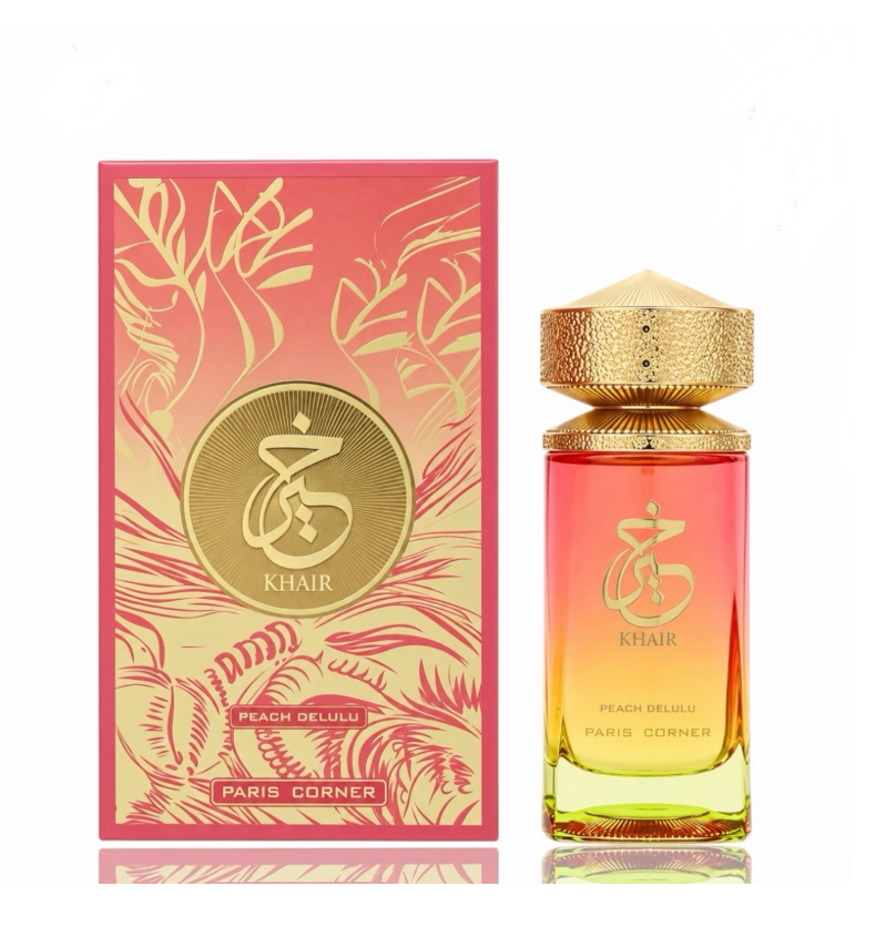 Paris Corner Khair Peach Delulu Eau de Parfum 3.4 Fl Oz / 100ml - Exclusive Fruity Sweet Woody Unisex Fragrance