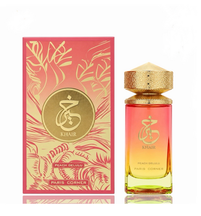 Paris Corner Khair Peach Delulu Eau de Parfum 3.4 Fl Oz / 100ml - Exclusive Fruity Sweet Woody Unisex Fragrance