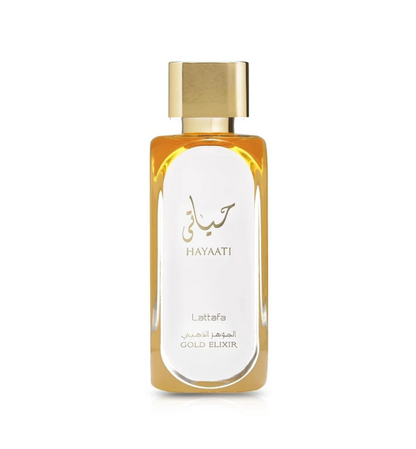 Lattafa Hayaati Gold Elixir Eau de Parfum 3.4 Fl Oz / 100ml - Premium Citrus Woody Unisex Fragrance
