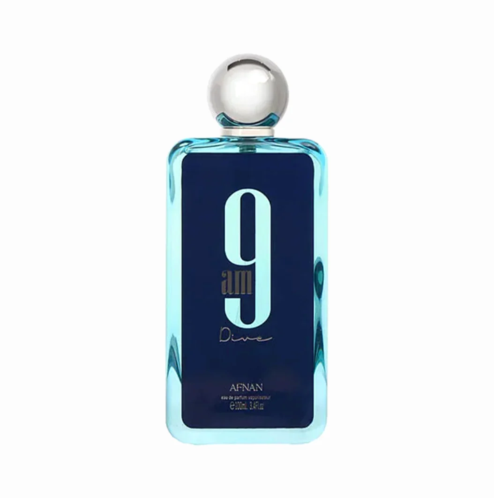 Afnan 9 AM Dive Eau de Parfum 3.4 Fl Oz / 100ml - Premium Fresh Citrus Aromatic Unisex Fragrance