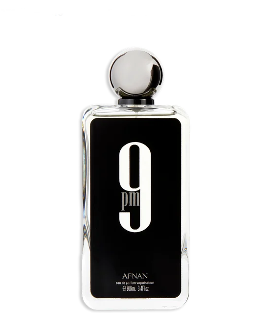 Afnan 9 PM Eau de Parfum 3.4 Fl Oz / 100ml - Exquisite Spicy Fruity Amber Men's Fragrance