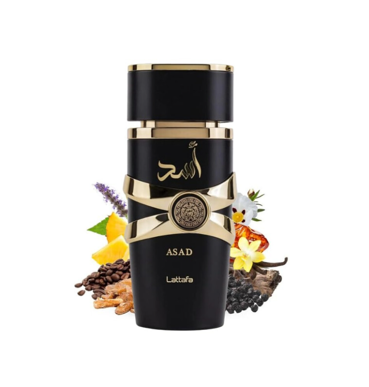 Lattafa Asad Eau de Parfum 3.4 Fl Oz / 100ml - Exquisite Amber Spicy Woody Men's Fragrance