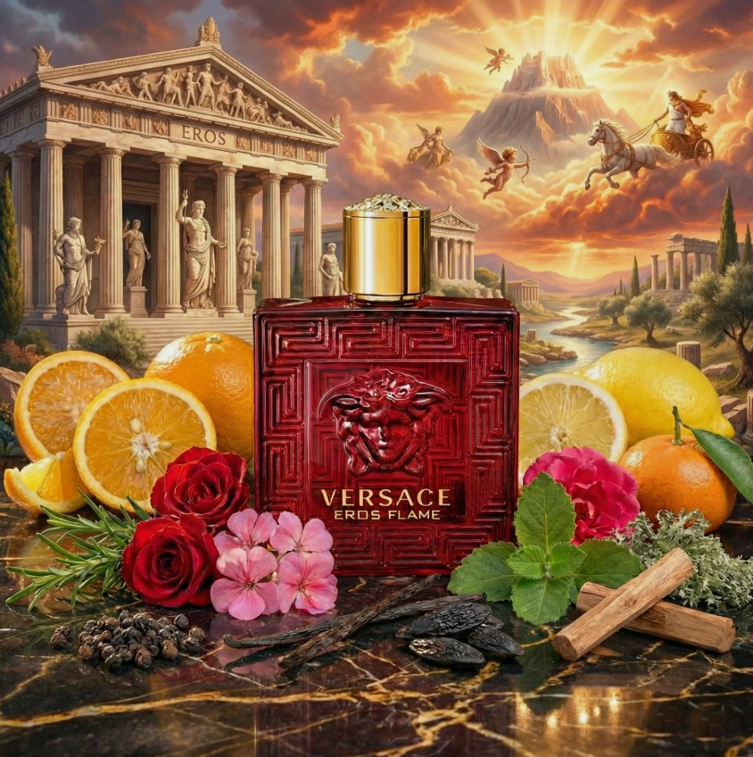 Versace Eros Flame by Gianni Versace Eau de Parfum 3.4 oz / 100ml - Spicy Woody Citrus Luxury Men's Fragrance