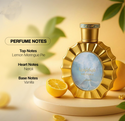 Lattafa Victoria Eau de Parfum 3.4 Fl Oz / 100ml - Premium Citrus Creamy Floral Unisex Fragrance
