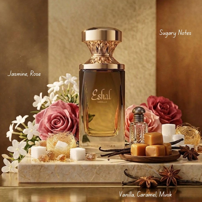 Paris Corner Eshal Vanilla Eau de Parfum for Women 3.4oz / 100ml - Deluxe Floral Sweet Perfume