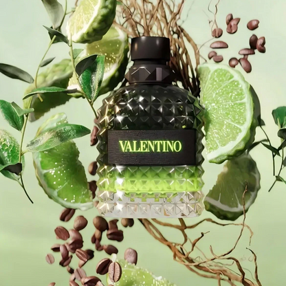 Valentino Uomo Born In Roma Green Stravaganza Eau De Toilette for Men 3.4 oz / 100ml - Fresh Woody Cologne