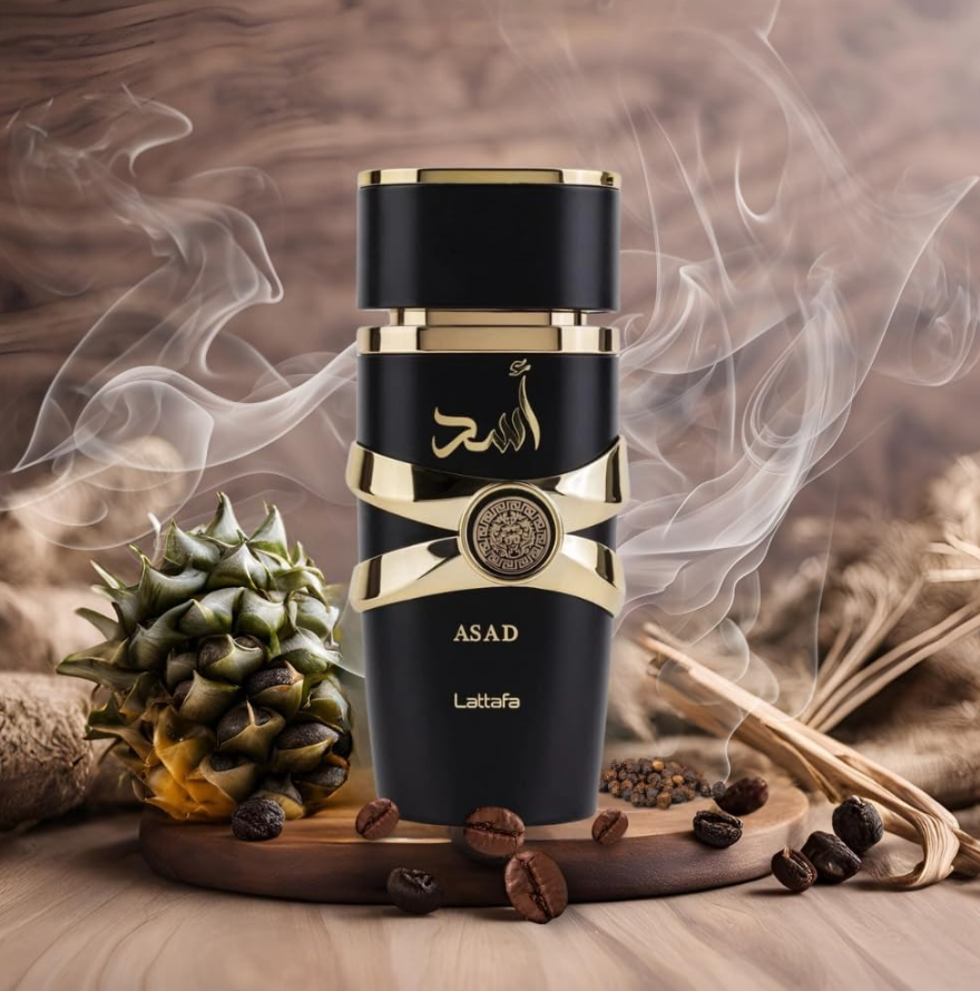 Lattafa Asad Eau de Parfum 3.4 Fl Oz / 100ml - Exquisite Amber Spicy Woody Men's Fragrance