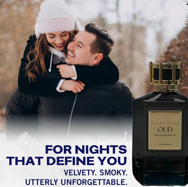 Perry Ellis OUD Black Vanilla Absolute Eau de Parfum Spray 3.4 oz / 100ml - Premium Woody Sweet Men's Fragrance