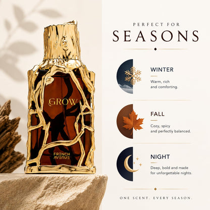 French Avenue Grow Extrait de Parfum 3.4 Fl Oz / 100ml - Premium Fruity Floral Woody Unisex Fragrance
