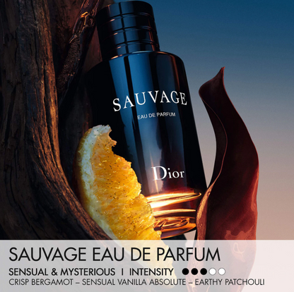 Christian Dior Sauvage Eau de Parfum for Men 3.4 oz / 100ml - Exclusive Citrus Spicy Woody Fragrance Cologne