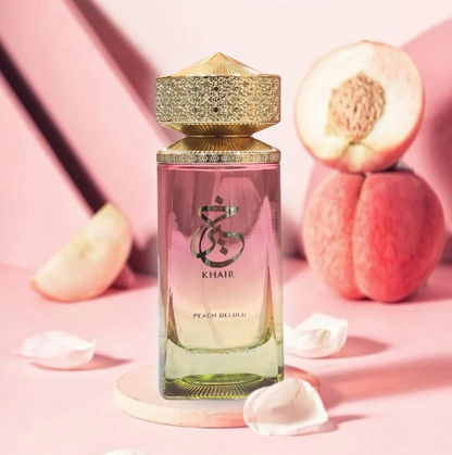 Paris Corner Khair Peach Delulu Eau de Parfum 3.4 Fl Oz / 100ml - Exclusive Fruity Sweet Woody Unisex Fragrance