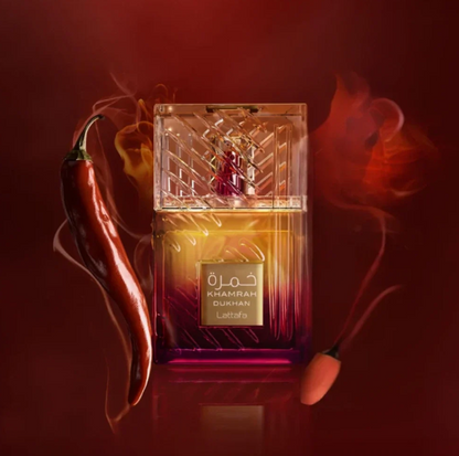 Lattafa Khamrah Dukhan Eau de Parfum 3.4 Fl Oz / 100ml - Lovely Amber Spicy Smoky Unisex Fragrance