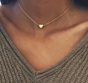 Heart Love Minimalist Necklaces for Women Girls Silver Gold Color Dainty Fashion Jewelry Clavicle Bijoux