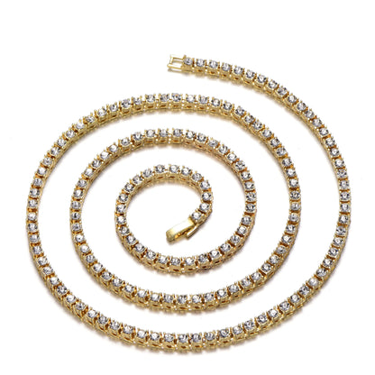 Luxury 4mm Tennis Chain Necklace Bracelet for Men Women Unisex Fashion Iced Out Bling Jewelry