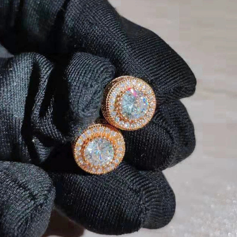 Exquisite Austrian Crystal Round Stud Earrings for Women Fancy Fashion Jewelry Accessories