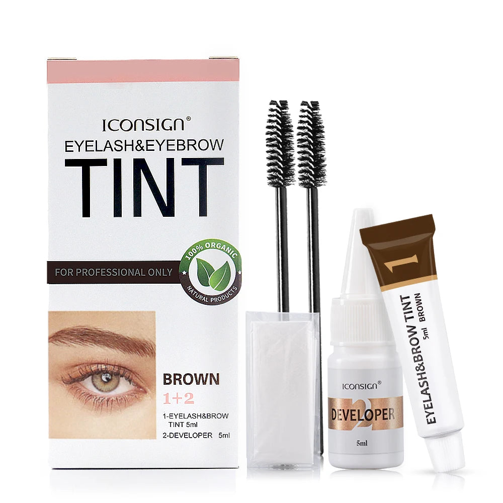 Natural Eyelash Eyebrow Dye Tint Kit Brow Enhancer Mascara Lift Tinting Eyes Makeup Tools