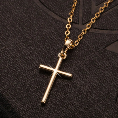 Luxury Crystal Cross Pendant Chain Necklace for Men and Women Fashion Jewelry Accessories