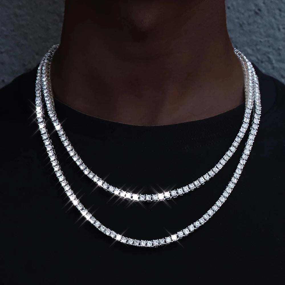 Luxury 4mm Tennis Chain Necklace Bracelet for Men Women Unisex Fashion Iced Out Bling Jewelry