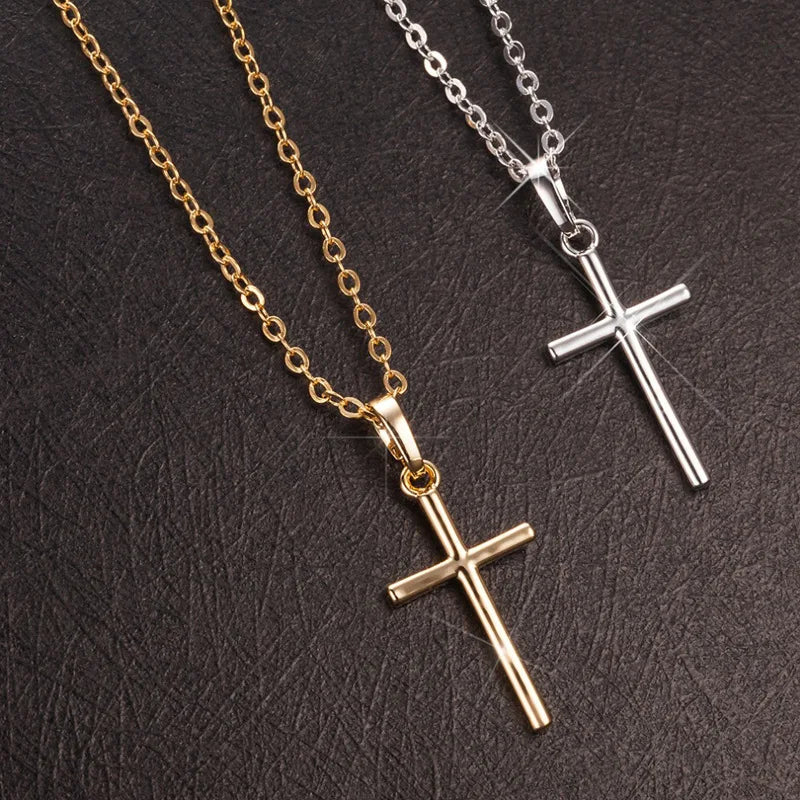 Luxury Crystal Cross Pendant Chain Necklace for Men and Women Fashion Jewelry Accessories