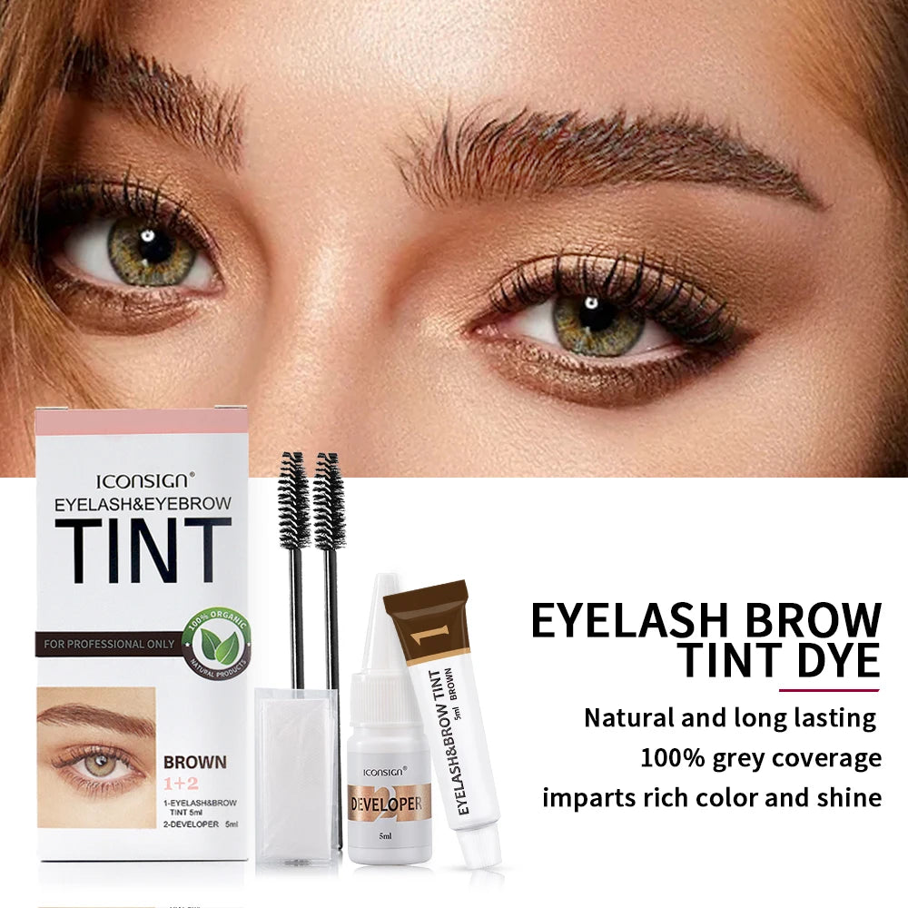 Natural Eyelash Eyebrow Dye Tint Kit Brow Enhancer Mascara Lift Tinting Eyes Makeup Tools
