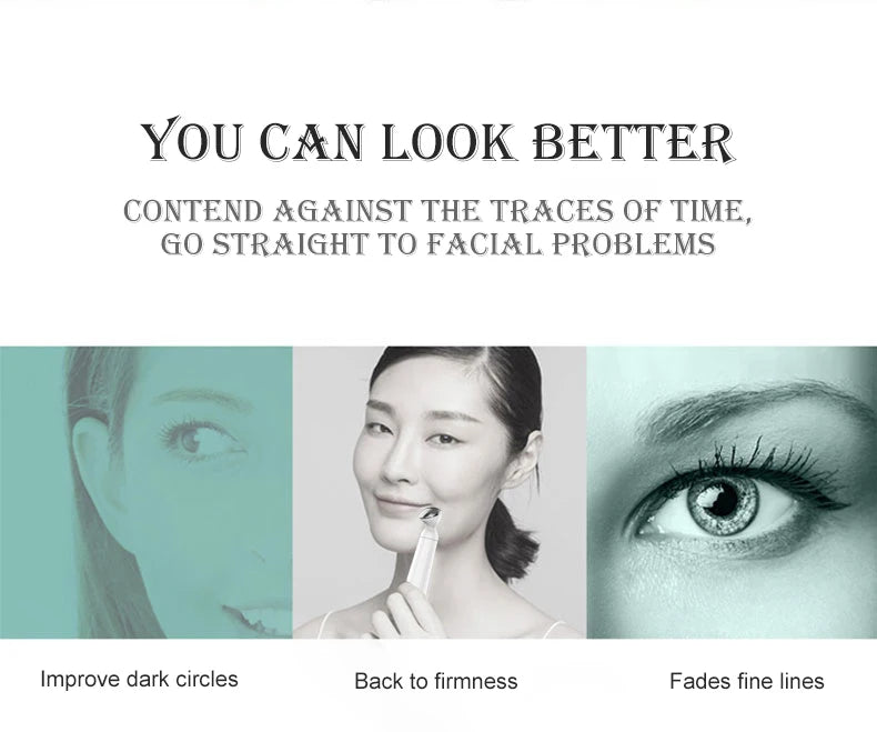 Portable Electric Vibration Eye Massager Pen for Removing Dark Circle, Puffiness, Eye Bags Skin Care Beauty Device