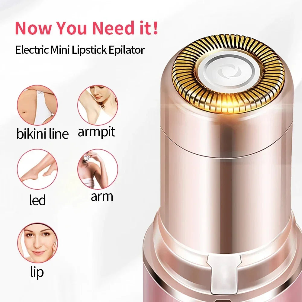 Mini Portable Lipstick Shaped Women's Electric Hair Removal Epilator Trimmer Painless Facial Shaver Small Personal Care Accessories