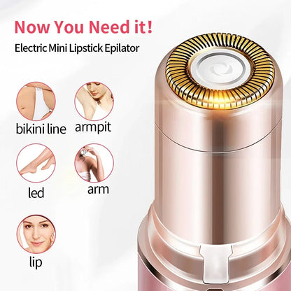Mini Portable Lipstick Shaped Women's Electric Hair Removal Epilator Trimmer Painless Facial Shaver Small Personal Care Accessories