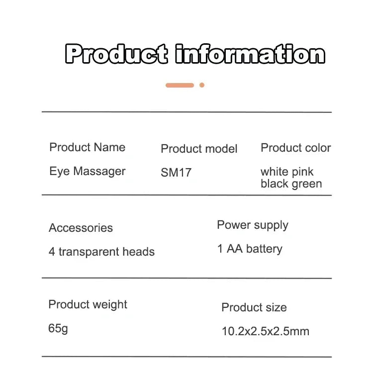 Mini Portable Electric Micro Vibration Facial and Eye Beauty Massager for Dark Circles Eye Bags Puffiness Remover Muscle Relaxation