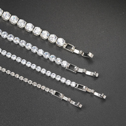 Modern Crystals Tennis Bracelets for Men Women Silver Color 2.5mm/3mm/4mm/5mm Zircon Fashion Jewelry