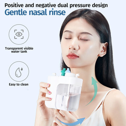 Nasal Wash Positive and Negative Pressure Nose Cleaner Nasal Irrigator Neti Pot for Adults and Children Double Pressure Health Care Device