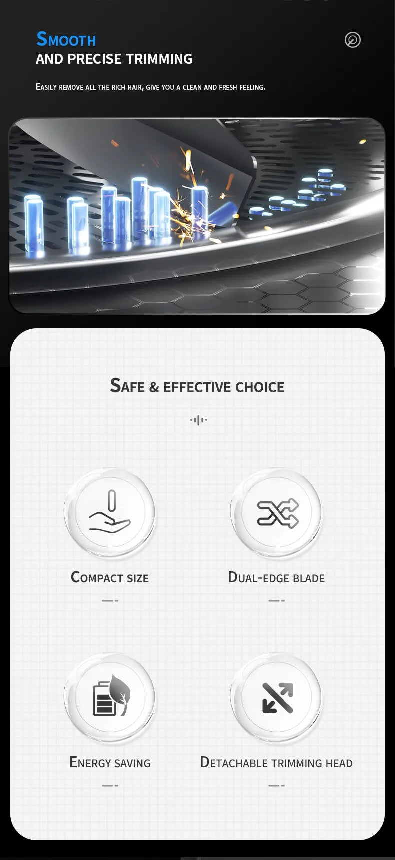 Portable Painless Ear and Nose Hair Trimmer for Men and Women Battery-Operated Personal Care Device