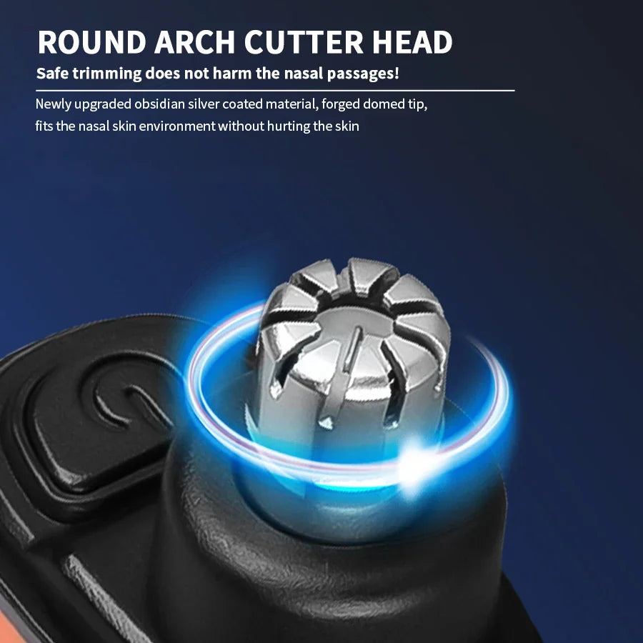 Mini Rechargeable Electric Nose Ear Hair Trimmer Clipper Multi-kinetic Shaving 2-in-1 Fully Automatic and Washable