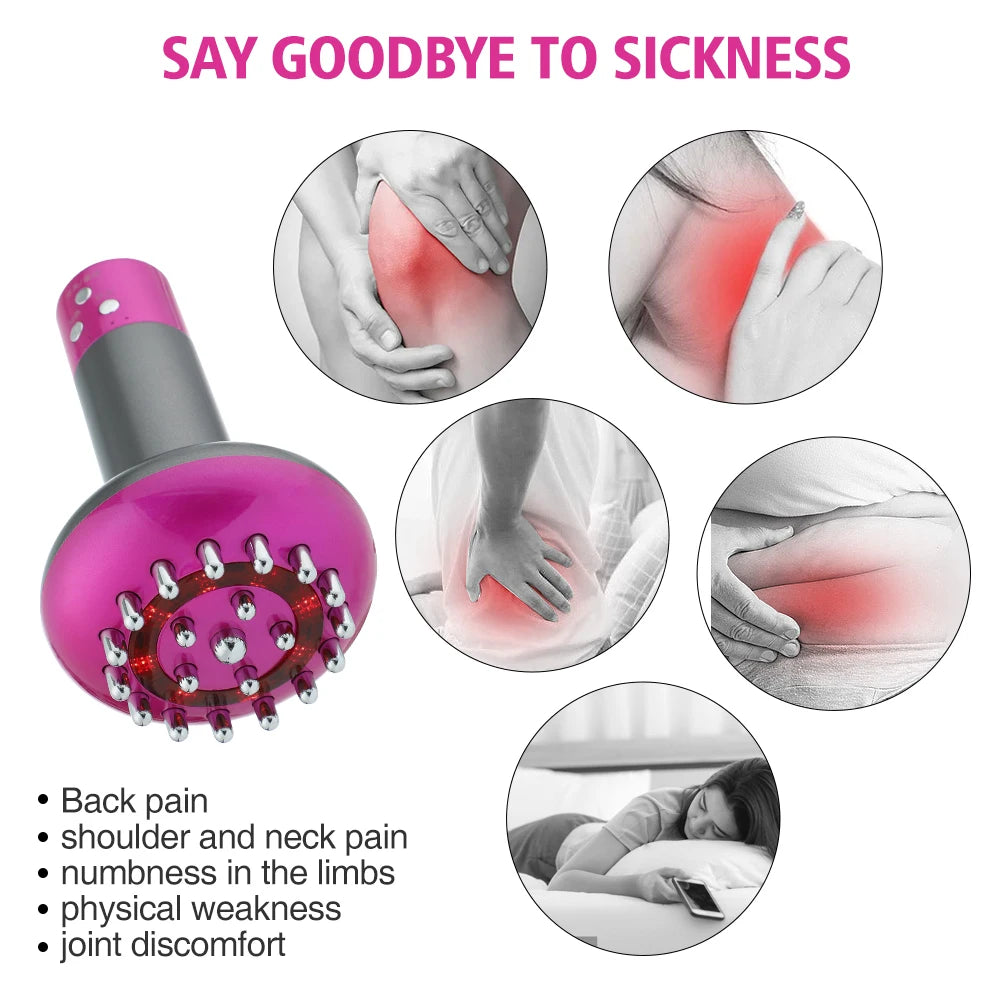 Electric Infrared Fat Burning Anti-cellulite Meridian Massage Brush Gua Sha Lymphatic Heating Microcurrent Body Slim Massager