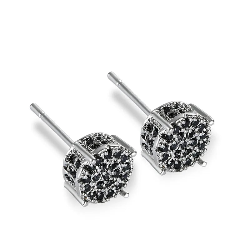 Exquisite Austrian Crystal Round Stud Earrings for Women Fancy Fashion Jewelry Accessories