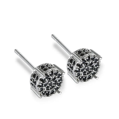 Exquisite Austrian Crystal Round Stud Earrings for Women Fancy Fashion Jewelry Accessories
