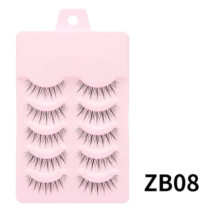 Wispy Manga Style Eyelashes Soft Natural Thick False Daily Eye Lashes Dating Makeup Eye Accessories 5 Pairs - 10pcs