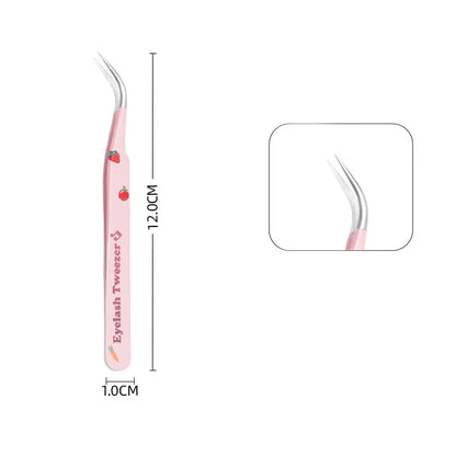 Stainless Steel Anti-Static False Eyelash Tweezers Pincet Curved Strip 3D Lashes Extension Tweezer Makeup Tools Eye Accessories