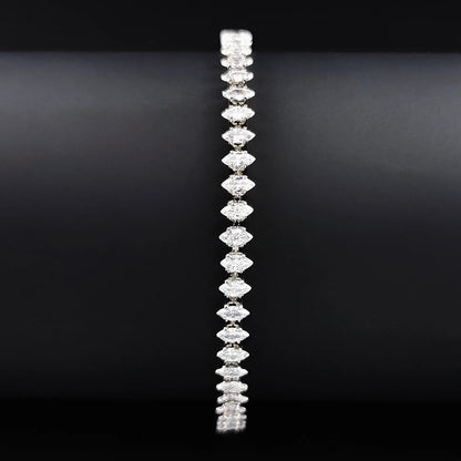 Luxurious Marquise Oval Cut Crystal Silver Color Tennis Bracelets for Women Fashion Accessories Jewelry