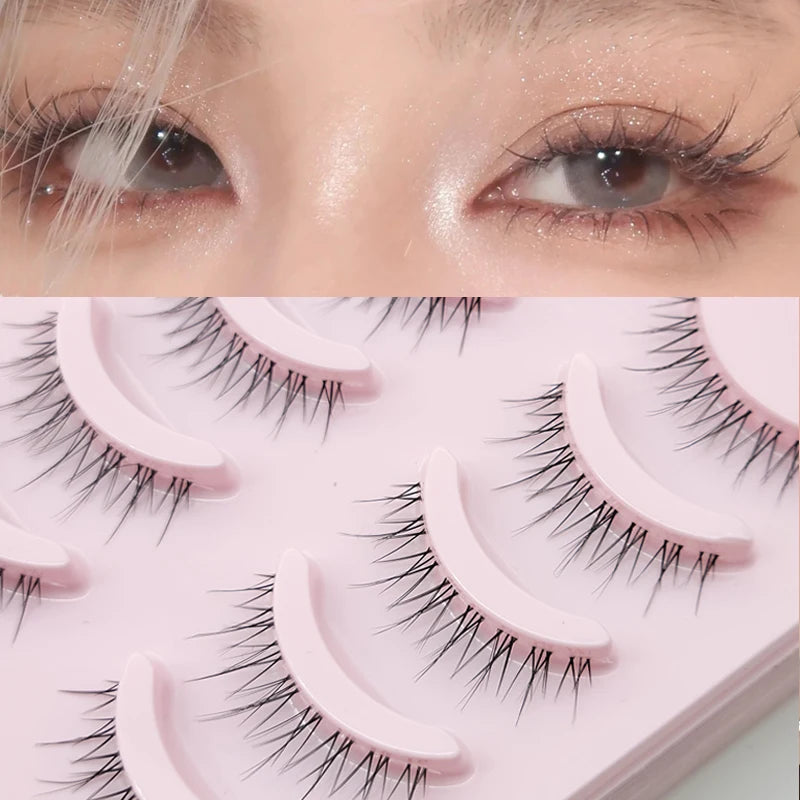Wispy Manga Style Eyelashes Soft Natural Thick False Daily Eye Lashes Dating Makeup Eye Accessories 5 Pairs - 10pcs