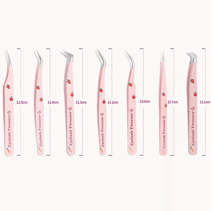 Stainless Steel Anti-Static False Eyelash Tweezers Pincet Curved Strip 3D Lashes Extension Tweezer Makeup Tools Eye Accessories