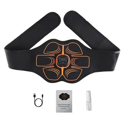 Electric Fitness Slimming Abdominal ABS Muscle Stimulator EMS Trainer Belt Home Gym Massager Waist Belly Weight Loss USB Rechargeable
